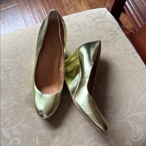 J. Crew - Women's Martina Metallic Gold Wedges